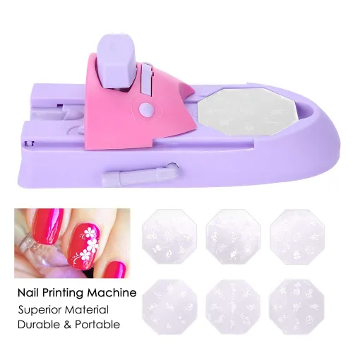 Vista 3 de Sonew Impresora de patrón de arte de uñas, máquina de impresión profesional de patrón de bricolaje, estampadora, impresora de uñas, herramientas