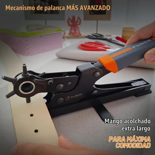Vista 4 de Herramienta perforadora de cuero para cinturón de escritorio, diseño de mesa más fácil de usar para correa de reloj, correa de bolso. Acero al