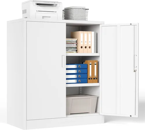 Vista 15 de Gabinete de almacenamiento de metal, 36 pulgadas de alto x 32 pulgadas de ancho x 16 pulgadas de profundidad, gabinete de almacenamiento de metal