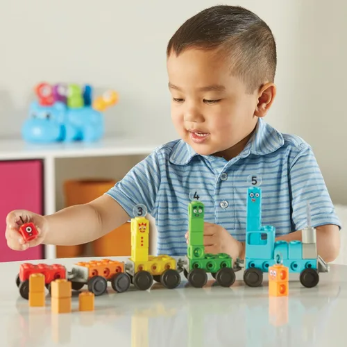 Vista 7 de hand2mind Numberblocks Express Train MathLink Cubes Conjunto de Actividades, Actividades de Aprendizaje Preescolar, Juguete de Tren, Bloques