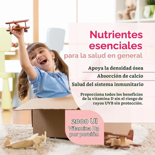 Vista 3 de Zahler - Tabletas masticables de Vitamina D3 + K2 Junior para niños Vitamina D para niños 2000 IU Gomitas deliciosas de Vitamina D K2