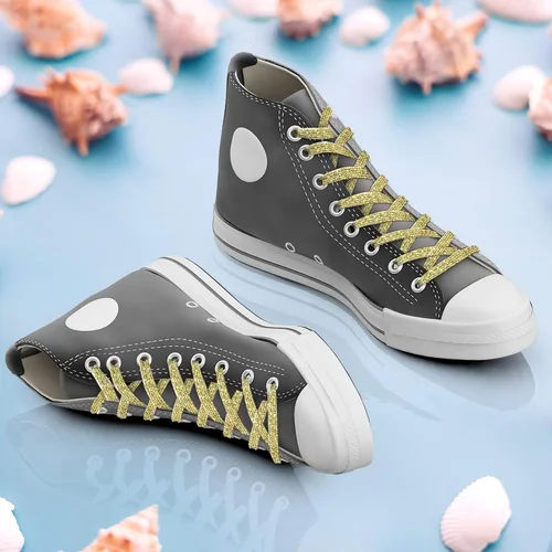 Vista 9 de MOTZU 2 pares de cordones planos con purpurina de 45 pulgadas para zapatillas de lona atléticas, cordones brillantes para zapatos de niños