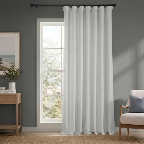 Vista 41 de HPD Half Price Drapes - Cortinas de lino sintético para sala de estar (2 paneles) - 50 pulgadas de ancho x 96 pulgadas de largo - Cortinas