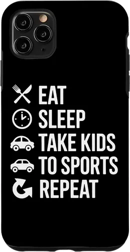 Vista 13 de Eat Sleep Take Kids to Sports Repeat Sports Parent Life Case for iPhone 17