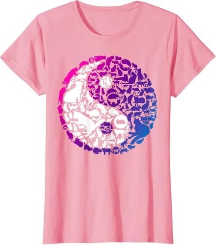 Vista 7 de Cute Kitty Cats and Zen Spirit Peace & Love Yin Yang - Camiseta de gato Negro