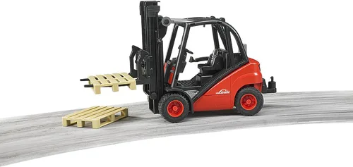 Vista 3 de Horquilla de elevación con pallet Bruder Toys Linde H30D Escala 1:16, enganche de remolque, fabricado en Alemania, a partir de 3 años