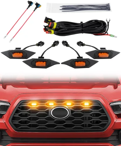 Vista 13 de Seven Sparta 4 luces LED para parrilla con adaptador de fusible compatibles con parrilla delantera Toyota Tacoma TRD Pro OEM 2016-2023