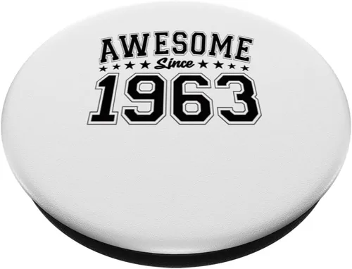 Vista 2 de Awesome Since 1963 Birthday Awesome Vintage 1963 PopSockets Swappable PopGrip