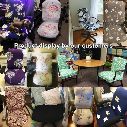 Vista 6 de WOMACO Fundas para Silla de Oficina Estampadas, Funda Elástica para Silla de Computadora Funda Universal para Silla de Jefe Estilo Simplismo Moderno
