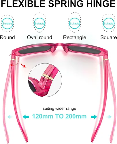 Vista 5 de ViewJoy Trendy Oversized Sunglasses for Women Polarized 100% UV Protection Spring Hinges Big Square Frame