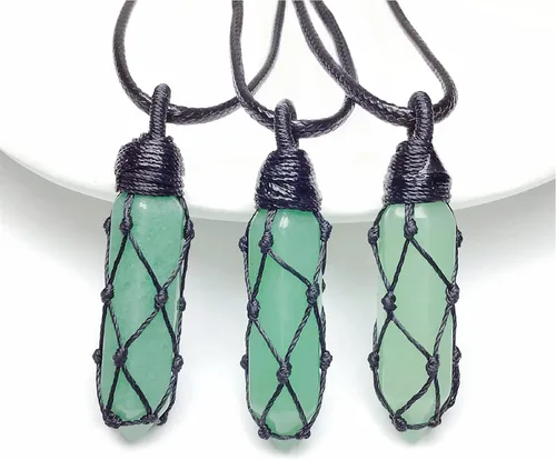 Vista 3 de EDENS CALL Healing Hexagonal Crystal Point Pendant Necklace for Unisex Adjustable Dainty Natural Stone Pendulum Amulet for Good Luck