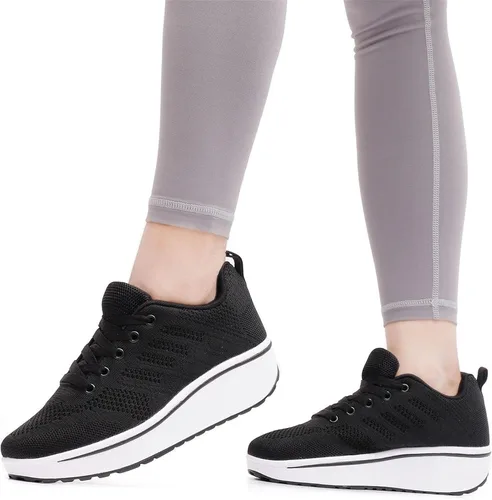 Vista 7 de Zapatos deportivos de moda con plataforma para mujer, de malla transpirable, ligeros, antideslizantes, para correr