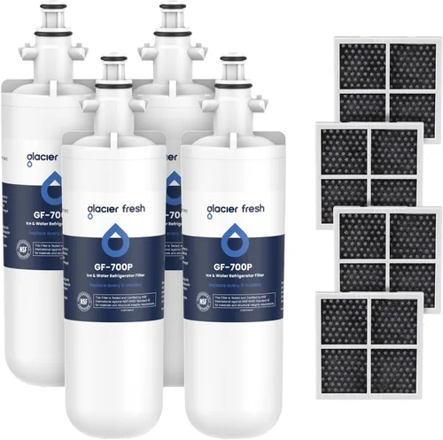 Vista 8 de GLACIER FRESH para filtro de agua de refrigerador LG LT700P, reemplazo para LT700PC, ADQ36006101, ADQ36006102, RWF1200A, Kenmore 9690, AGF80300801