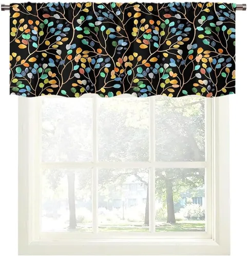 Vista 29 de Cortinas de cocina de estilo granja occidental con bolsillo para cortinero, pequeñas y cortas, estilo café rústico, cabaña, puerta de granero