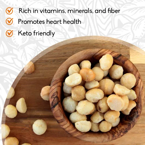 Vista 8 de Nueces de macadamia Nueces de macadamia tostadas secas de MacFarms 24 onzas (1 paquete) - Nueces tostadas premium con sal marina fresca de Hawaii