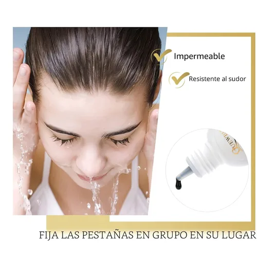 Vista 5 de QUEWEL Pegamento de pestañas en racimo 6ml, pegamento para pestañas en racimo negro, pegamento de pestañas de larga duración para extensiones