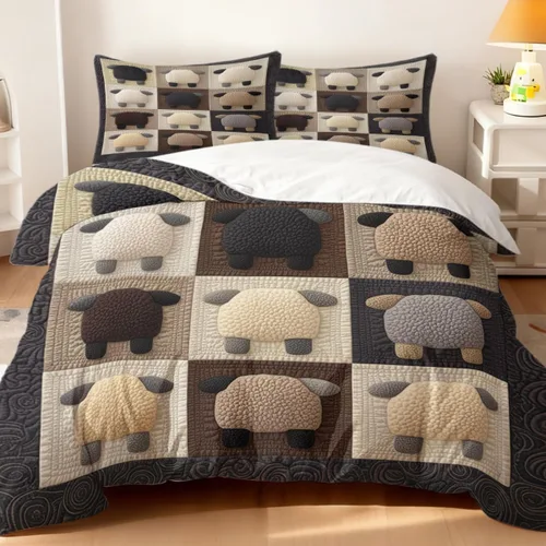 Vista 22 de Juego de funda de edredón de oso lindo tamaño individual, 3 piezas, ropa de cama suave y neutra calmante y acogedora, juego de funda de edredón
