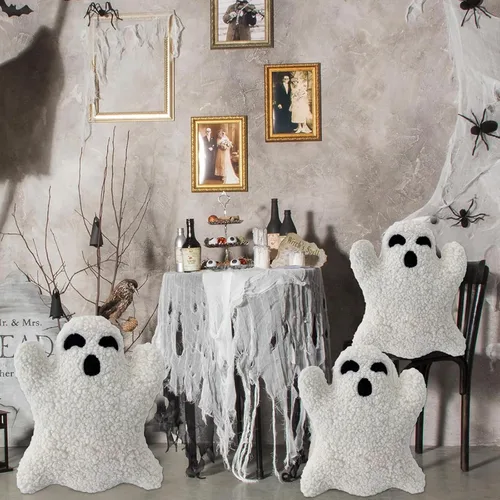 Vista 7 de Bonita almohada de fantasma, almohada de felpa con forma de fantasma, almohadas decorativas de Halloween, almohada de fantasma de Halloween, animal