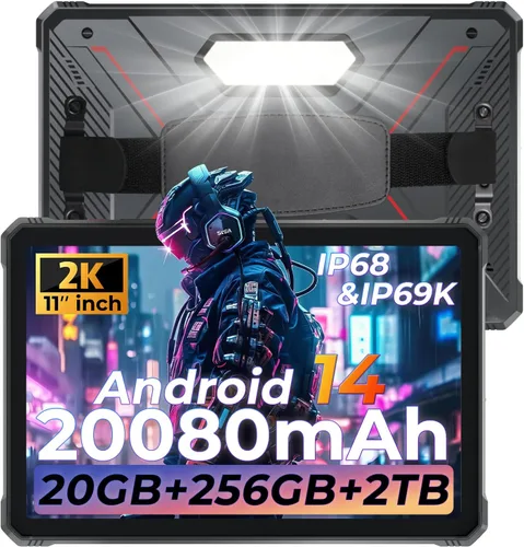 Vista 9 de HOTWAV R9 Pro 2025 Tableta Resistente Android 14-2K de 11 Pulgadas 20080mAh Impermeable, Tablets para Exteriores 20GB+256GB/2TB SD, Cámara 64MP+16MP