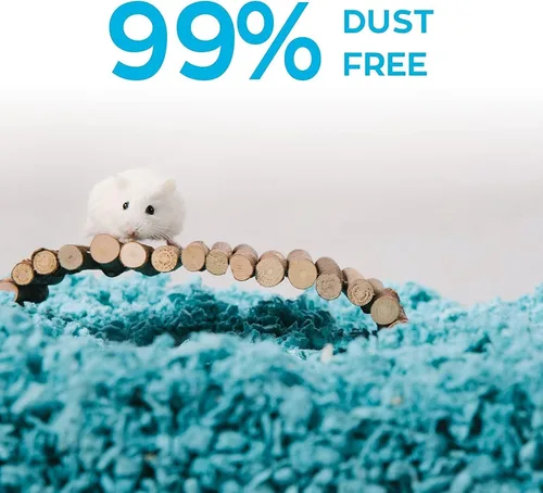 Vista 6 de Carefresh - Ropa de cama para mascotas de papel natural azul 99% libre de polvo para mascotas pequeñas con control de olores, 10 L