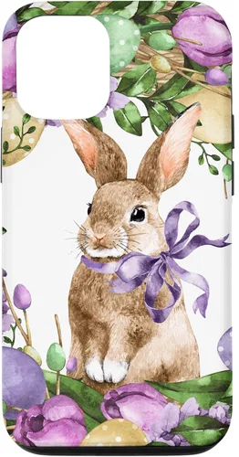 Vista 28 de Floral Easter Bunny Wreath Decor for Women Cute Easter Day Case for iPhone 17
