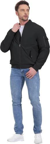 Vista 5 de BASUDAM Chaqueta bomber acolchada impermeable con múltiples bolsillos para hombre, abrigo de invierno alternativo