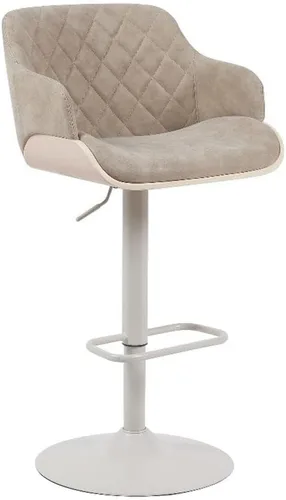 Vista 11 de Armen Living Toby Taburete giratorio de piel sintética, ajustable, gris y negro