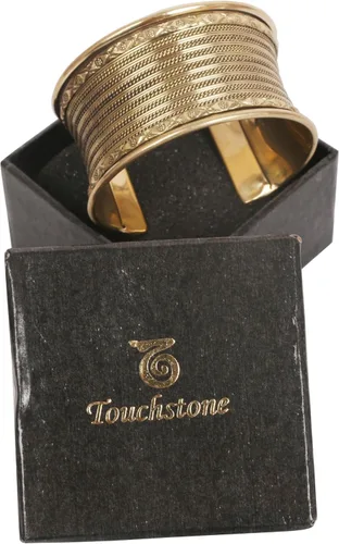 Vista 5 de Touchstone Brazalete indio de Bollywood Desire con base de latón exótico, tamaño libre, en oro antiguo o blanco o cobre para mujer.