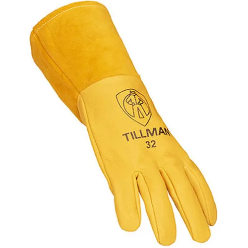 Vista 2 de John Tillman and Co - Guantes de soldador MIG sin forro de piel de cerdo de grano superior de 14 pulgadas, medianos de 14 pulgadas, con puño de 4