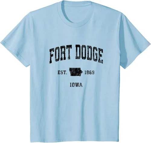 Vista 10 de Fort Dodge Iowa IA - Camiseta deportiva clásica negra con diseño deportivo, Gris