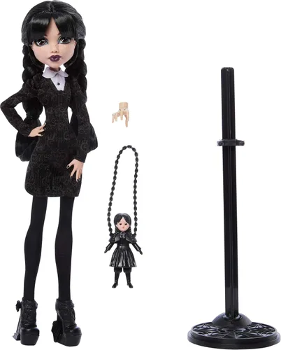 Vista 3 de Monster High x Muñeca Wednesday Addams en vestido negro