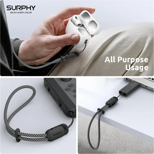 Vista 5 de SURPHY Paquete de 2 cordones de teléfono para funda de teléfono celular, correa de muñeca de teléfono para funda, correa de teléfono celular
