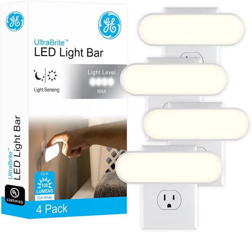 Vista 10 de GE Ultrabrite Barra de Luz LED Luces Nocturnas que se Enchufan a la Pared Decoración de Habitación Iluminación Ambiental Sensor de Anochecer a
