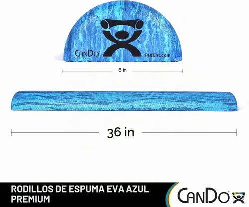 Vista 2 de CanDo Rodillo de espuma EVA resistente, medio redondo, 6 "x 36