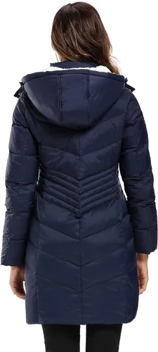 Vista 4 de Caistre Chaqueta de invierno con capucha gruesa para mujer, abrigos acolchados con bolsillos