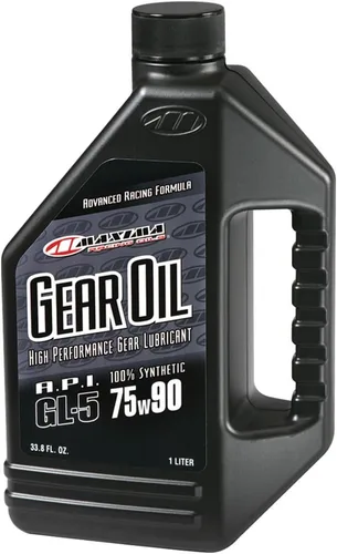 Vista 2 de Maxima Racing Oils 44901-2PK - Aceite de engranaje sintético 75w90 para motocicleta hipoide/transmisión, botella de 1 litro, paquete de 2