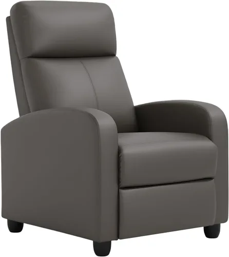 Vista 10 de BestMassage Silla reclinable con función de masaje de 2 puntos Cuero sintético marrón con soporte lumbar, empuje ajustable hacia atrás, PU