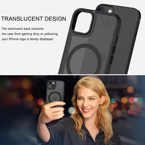 Vista 8 de BENTOBEN Funda magnética para iPhone 13 [compatible con Magsafe] Funda translúcida mate para iPhone 13, delgada y delgada, a prueba de golpes