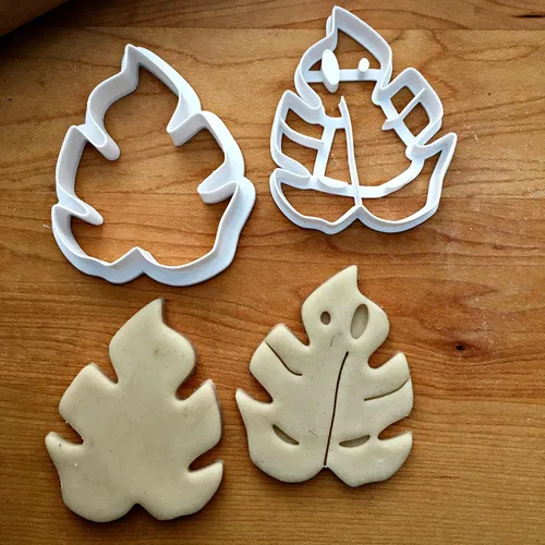 Vista 3 de Sweet Prints Inc Set of 2 Tropical Leaf Cookie Cutters - Dishwasher Safe