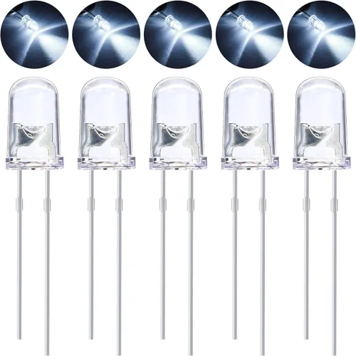 Vista 17 de EBOOT Kit surtido de 100 bombillas LED transparentes, diodos de emisión de luz, 0.2 pulgadas (5 colores)