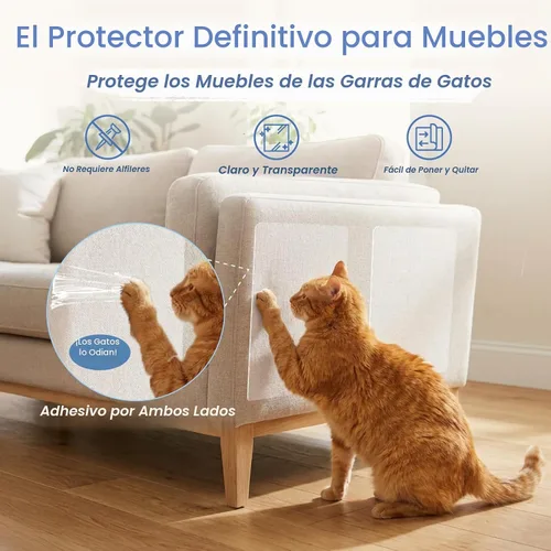 Vista 2 de 24 protectores de muebles de arañazos para gatos, protectores de sofá de doble cara para proteger los arañazos de las garras de los gatos, hojas
