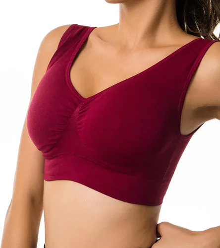 Vista 3 de Cabales Sujetadores sin costuras para mujer, para yoga, fitness, correr, entrenamiento, bajo impacto, con almohadillas extraíbles