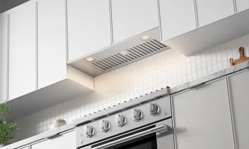 Vista 3 de Hauslane Campana extractora Serie Chef R100 Campana extractora empotrada/empotrada de 30 pulgadas Acero inoxidable compacto Extractor de cocina