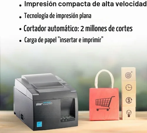 Vista 6 de Star Micronics TSP143IIIBi Impresora térmica de recibos Bluetooth para iOS, Android y Windows con cortador automático y fuente de alimentación Gris