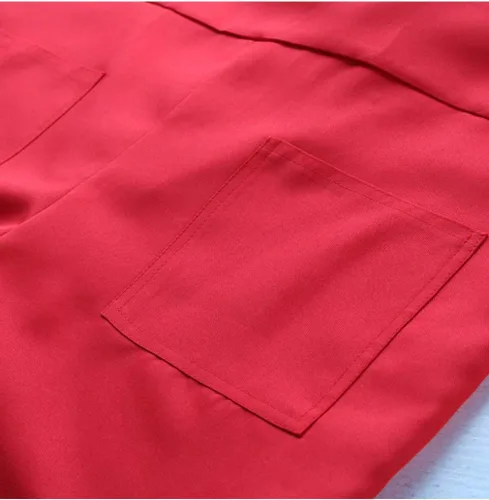 Vista 7 de Angelaicos Conjunto completo de overoles unisex rojos para fiesta de Halloween