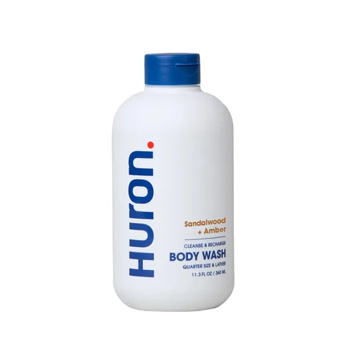 Vista 10 de Huron Gel de baño hidratante para hombre – Aroma fresco y vigorizante de cítricos, eucalipto, menta y verduras aromáticas – Hecho con aceite