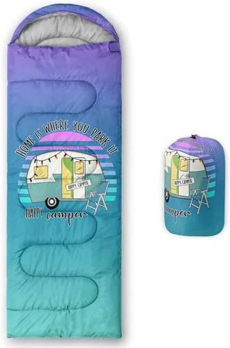 Vista 18 de HOSIMA Saco de dormir de mariposa para adultos y niños para campamento, saco de dormir ultraligero gótico negro para clima frío y verano.