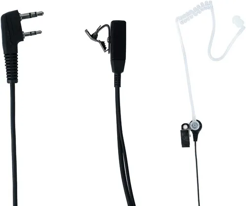 Vista 2 de Caroo Auriculares de radio para Kenwood de 2 pines con micrófono PTT para Baofeng UV-5R BF-888S BF-F8HP UV-82 UV-82HP UV-82HP UV-82C Kenwood TK-2107