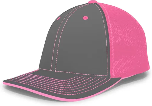 Vista 42 de Pacific Headwear Gorra unisex Pacific Headwear Trucker Flexfit® para adultos Grafito/Negro/Negro