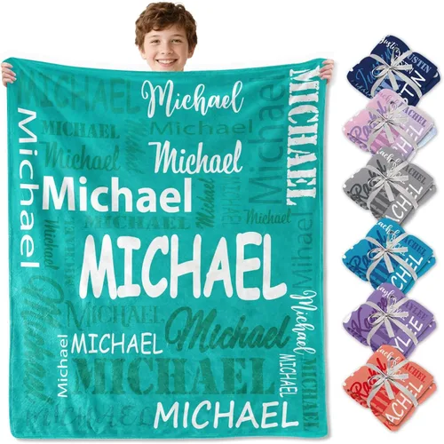 Vista 13 de Corissy envía al día siguiente, mantas personalizadas y cobijas personalizadas con nombre, manta de franela personalizada para niños, regalos